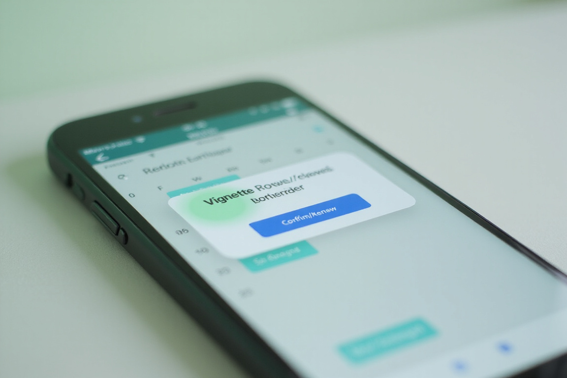 Smartphone mit Kalenderbenachrichtigung für Vignettenverlängerung